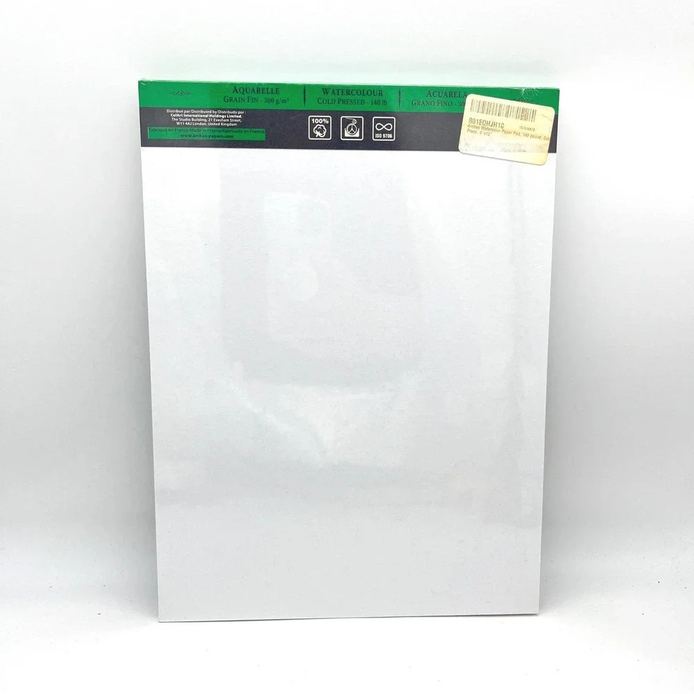 Arches Watercolor Pad 9x12 140lb Cold Press 100% Cotton 2 Pack 12 Sheets - Picture 3 of 3
